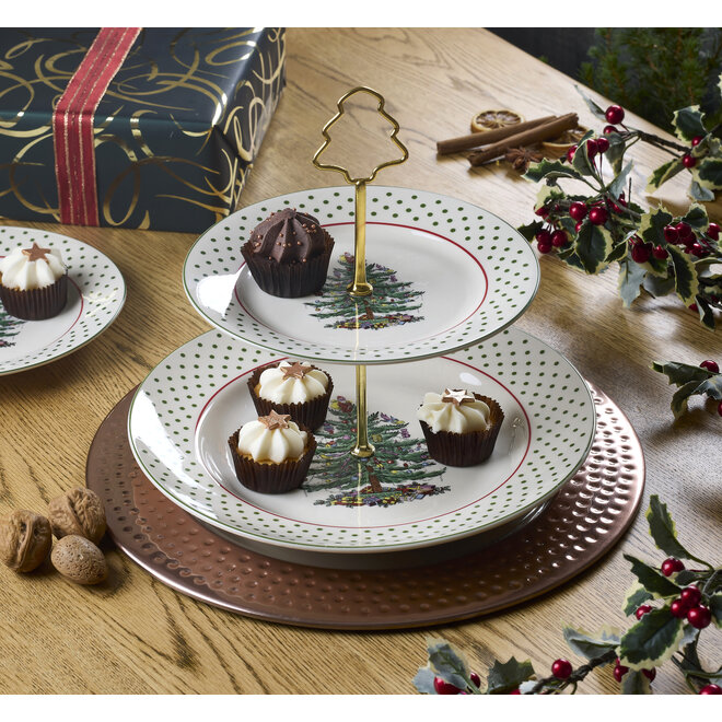 Christmas Tree Polka Dot 2 Tiered Server