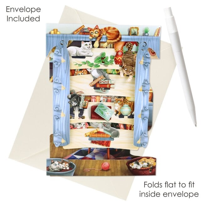 Cats in the Library Swing Card