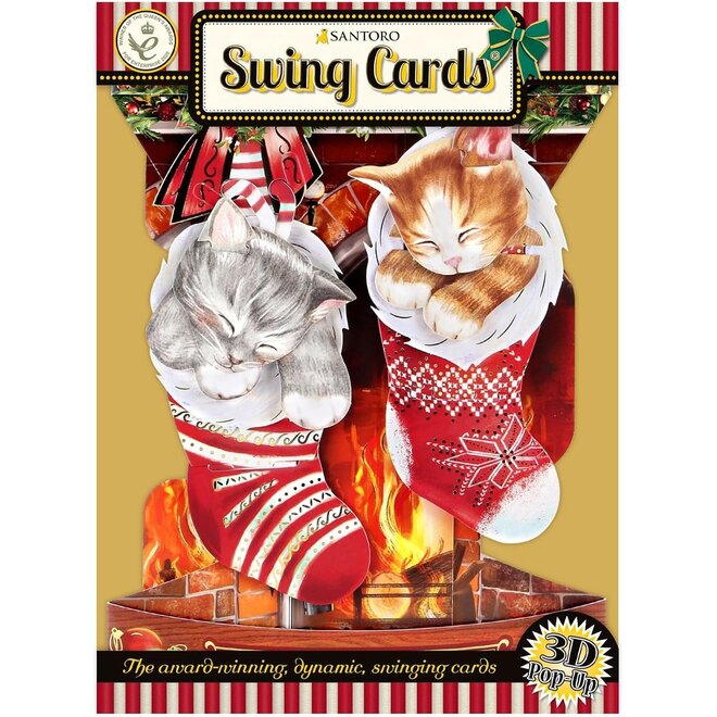 Christmas Kittens Swing Card