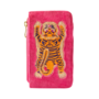 Velvet Card Holder Ikat Tiger Fuchsia