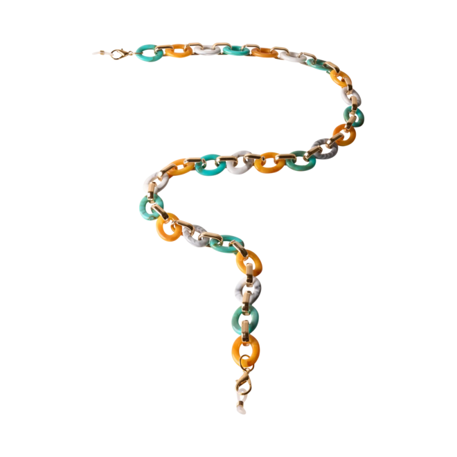 Turquoise & Mustard Link Sunglasses Chain