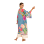Floral Study Denim Blue Kimono Gown