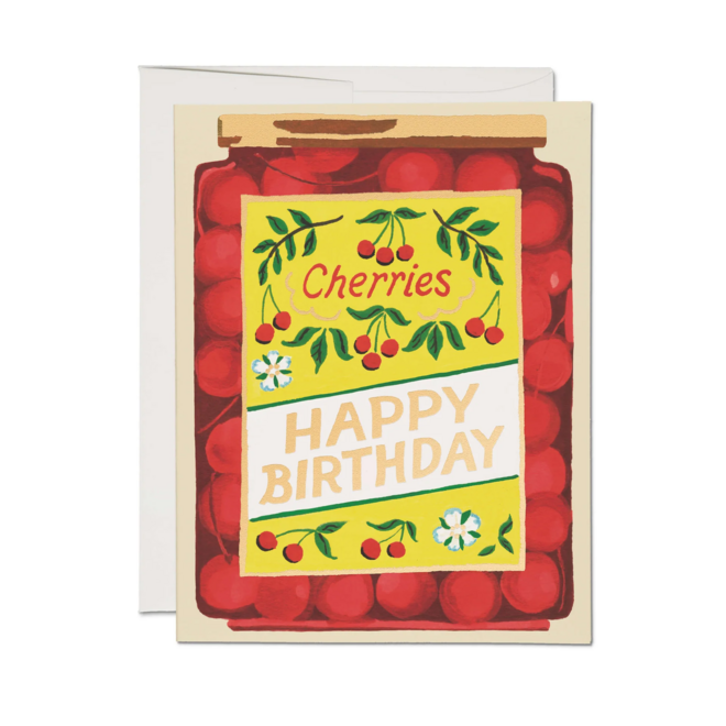 Jar of Cherries Birthday Card