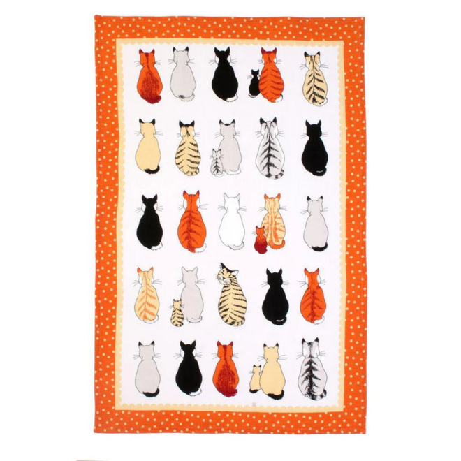 Cats In Waiting Tea Towel