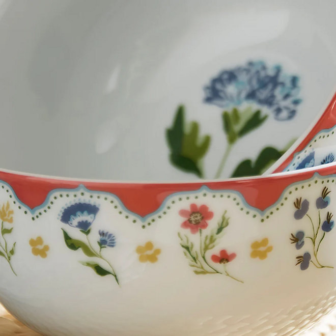 Boho Floral Porcelain Bowl