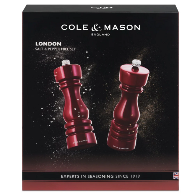 Cole & Mason "London" Red Salt & Pepper Mills