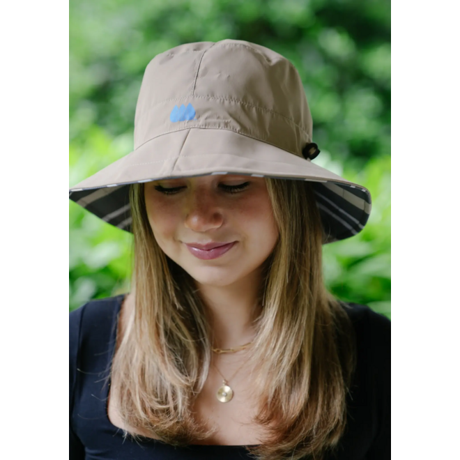 Camel & Cabana Rain Cap Bucket Hat