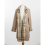 Camel & Plaid Rain Trench Coat with Detachable Hood