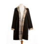 Black & Plaid Rain Trench Coat with Detachable Hood