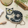 Grey Tabby Cat Trinket Dish