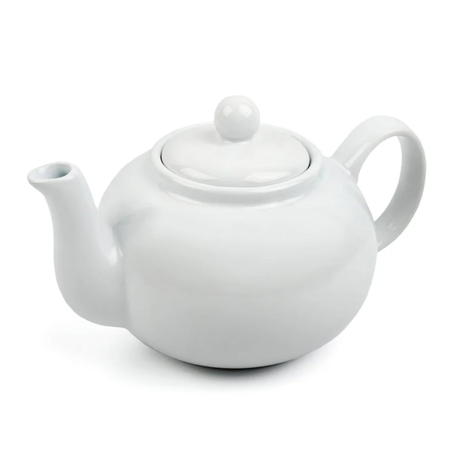 White Small Stoneware Teapot