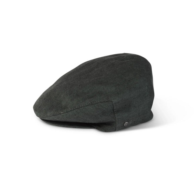 Fia Green Herringbone Linen Classic Cap