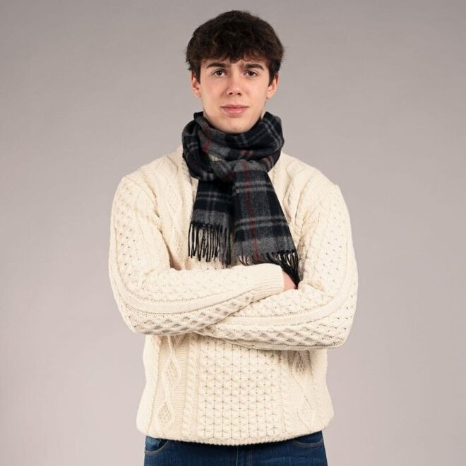 Bowhill Moffat Modern Tartan Lambswool Scarf