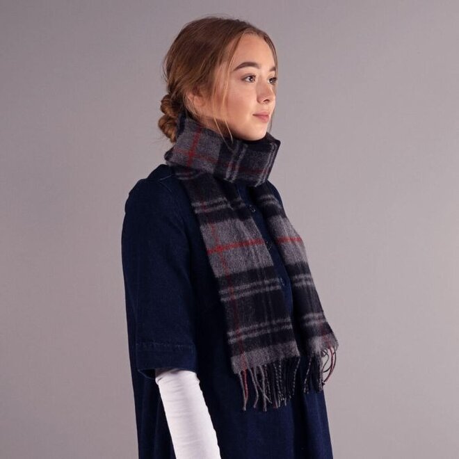 Bowhill Moffat Modern Tartan Lambswool Scarf