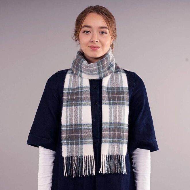 Bowhill Stewart Blue Dress Tartan Lambswool Scarf