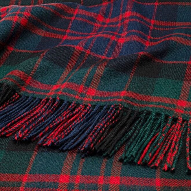 Border MacDonald Clan Modern Tartan Lambswool Blanket