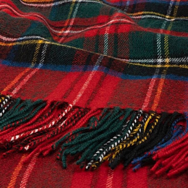 Border Stewart Royal Modern Tartan Lambswool Blanket