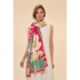 Delicate Tropical Dark Rose Print Scarf