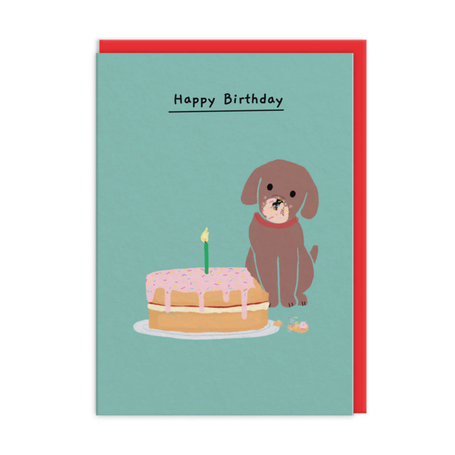 Pat the Pooch Cake Happy Birthday Card