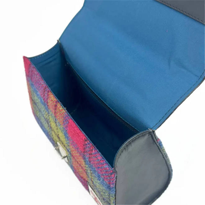 Harris Tweed Blue & Pink Check Mini Day Bag