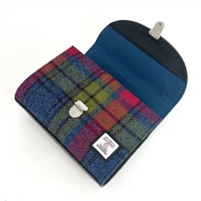 Harris Tweed Blue & Pink Check Mini Day Bag