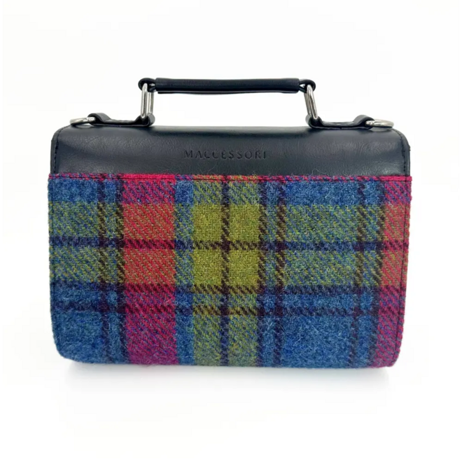 Harris Tweed Blue & Pink Check Mini Day Bag
