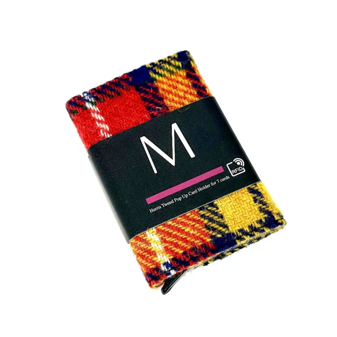 Harris Tweed Saffron Pop-Up Card Holder