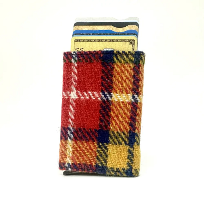 Harris Tweed Saffron Pop-Up Card Holder