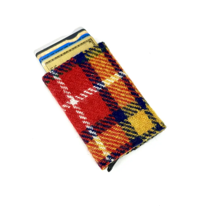 Harris Tweed Saffron Pop-Up Card Holder