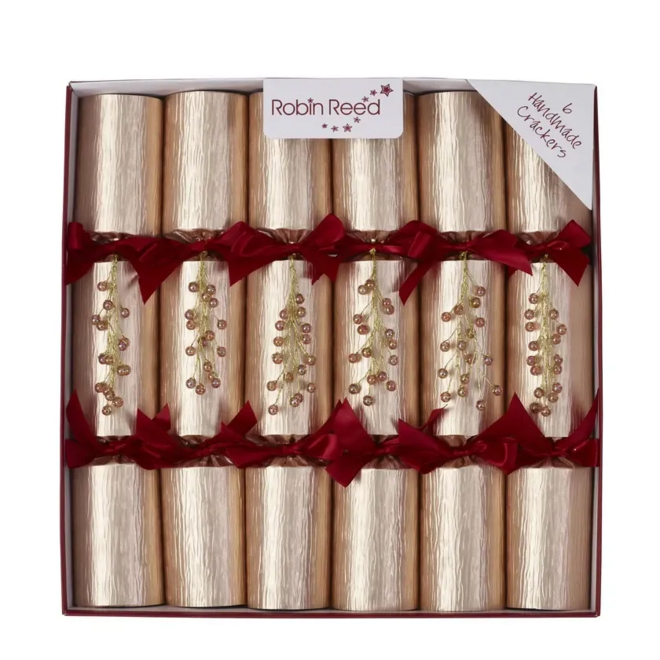 Cranberry Party Christmas Crackers (Box of 6)