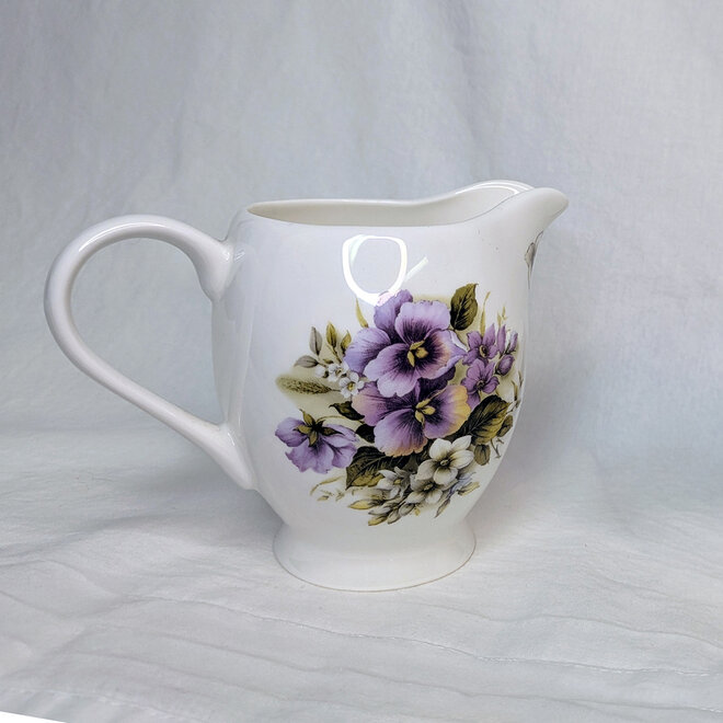 Adderley Ceramics Pansy Creamer and Sugar Bowl