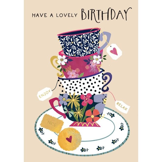 Teacup Stack Birthday Card