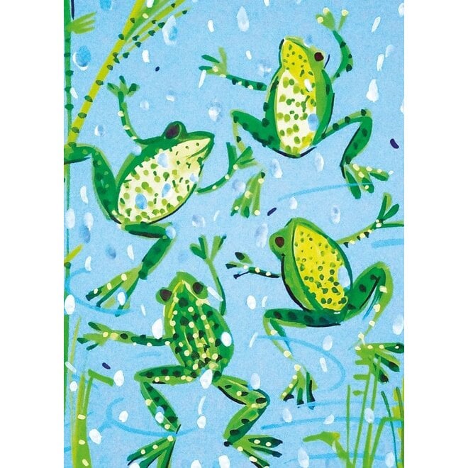 Leaping Frogs Greeting Card