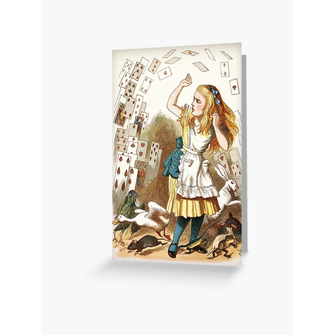 Alice and the Shower of Cards Greeting Card