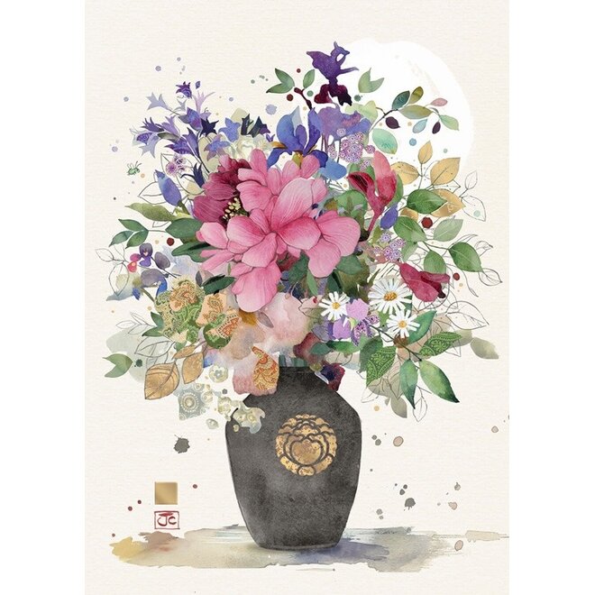 Peony Vase Greeting Card