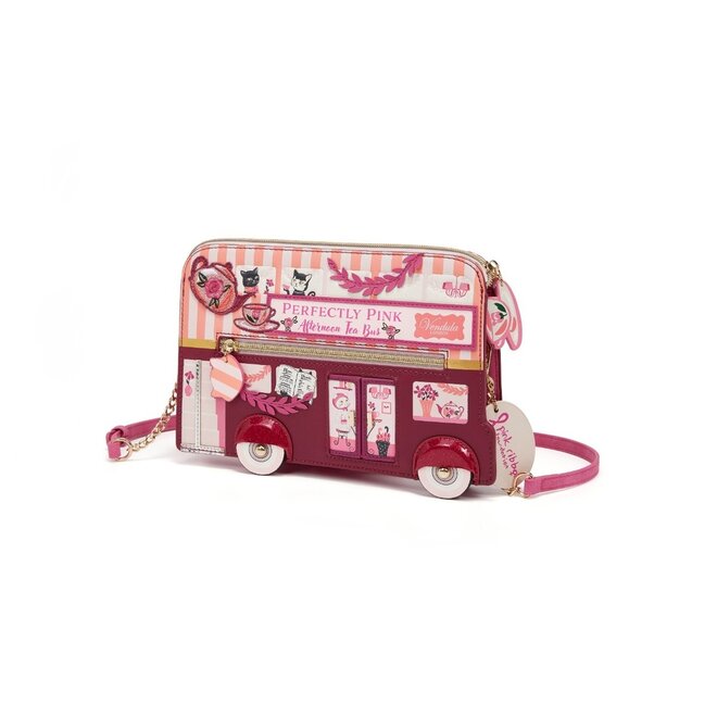 Perfectly Pink Afternoon Tea Bus Bus Pouch Bag