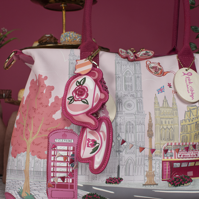 Perfectly Pink Afternoon Tea Bus Key Charm