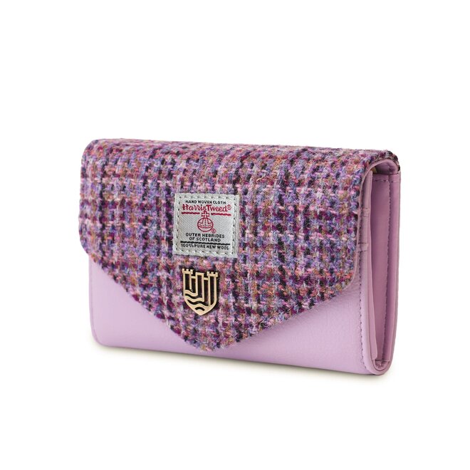 Harris Tweed Violet Mini Dogtooth Small Clasp Purse