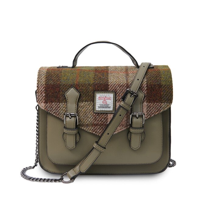 Harris Tweed Chestnut Tartan Medium Calton Satchel