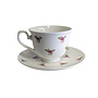 Adderley Ceramics Dot Rose Teacup & Saucer