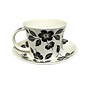 Black Flower Cup & Saucer