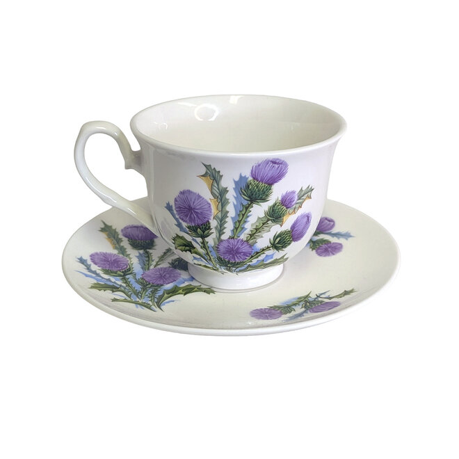 Adderley Ceramics Thistle Teacup & Saucer