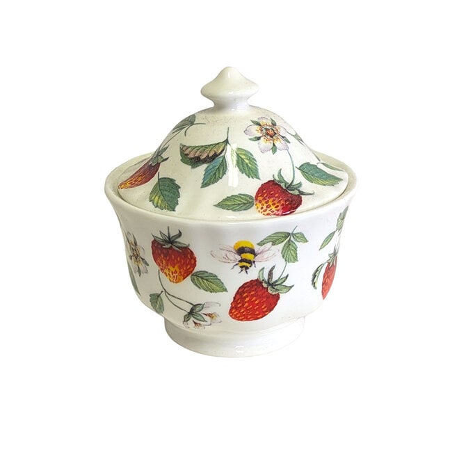 Alpine Strawberry Lidded Sugar Bowl