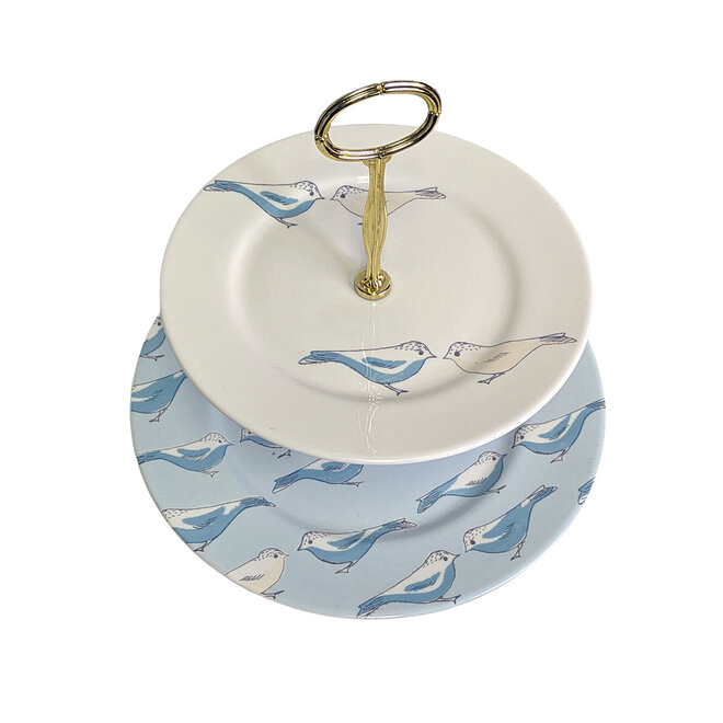 Blue Birds  2 Tier Stand