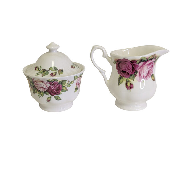 Garden Rose Creamer & Sugar Bowl