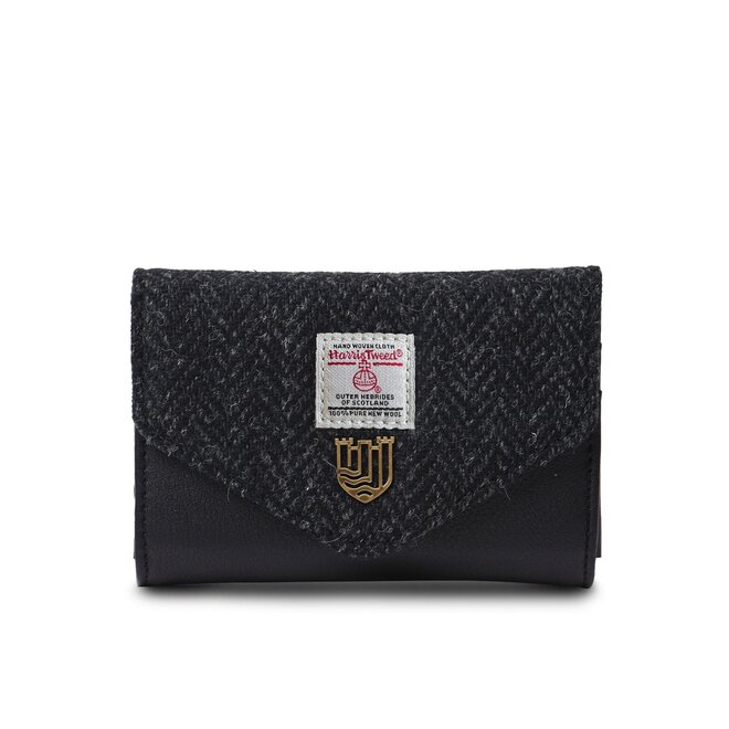 Harris Tweed Black Herringbone Small Clasp Purse