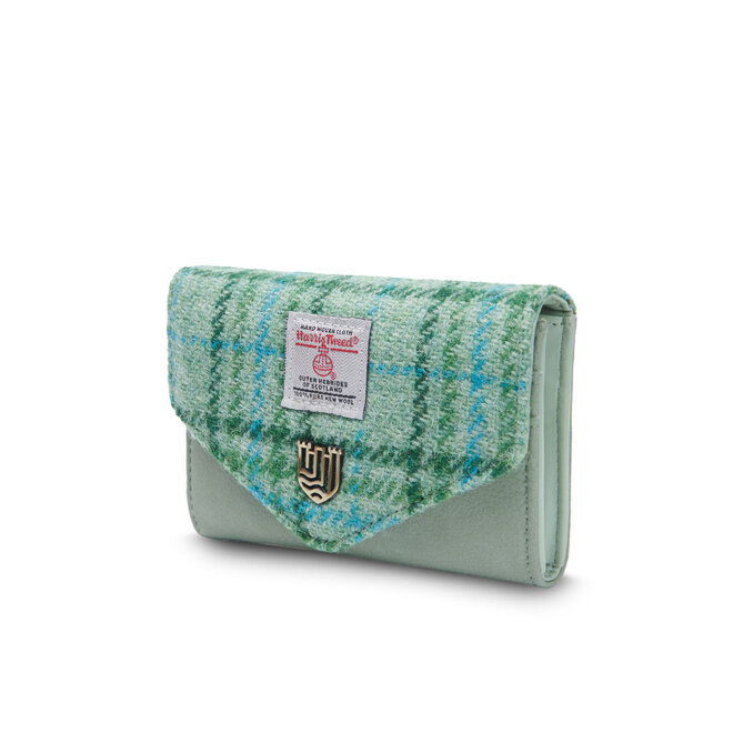 Harris Tweed Mint Tartan Small Clasp Purse