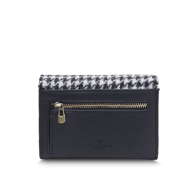 Harris Tweed Black & White Dogtooth Small Clasp Purse