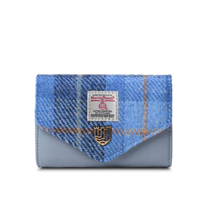 Harris Tweed Blue Tartan Small Clasp Purse