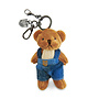 Harris Tweed Blue Tartan Teddy Bear Keyring